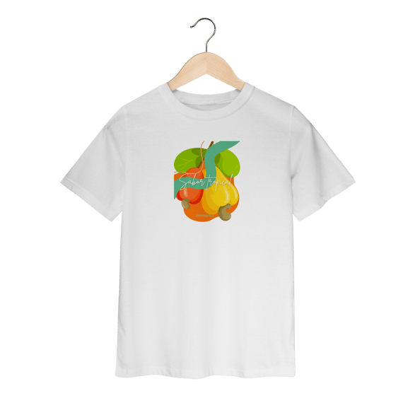 T-shirt quality infantil (2 a 8 anos)  linha “Caju – Sabor Tropical
