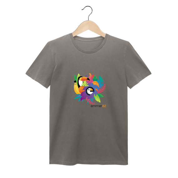 Camiseta baby long estonada linha tropicano