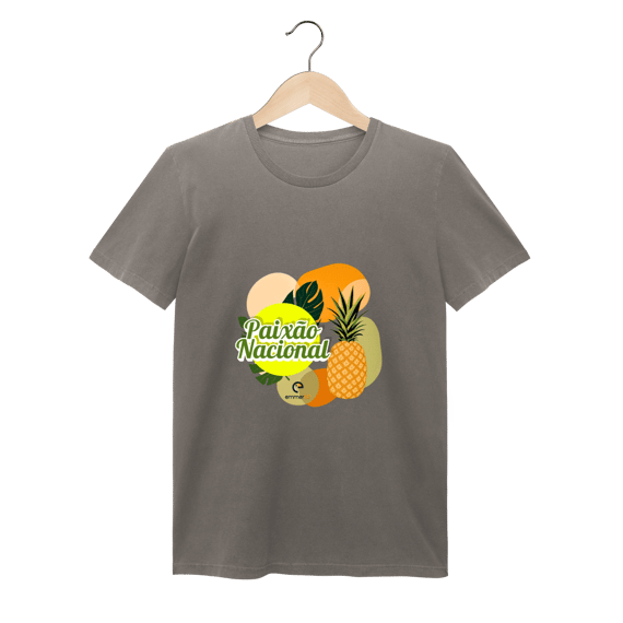 Camiseta baby long estonada linha paixão nacional - abacaxi