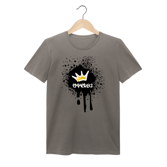 Street wear camiseta baby long estonada linha Grafite Splash