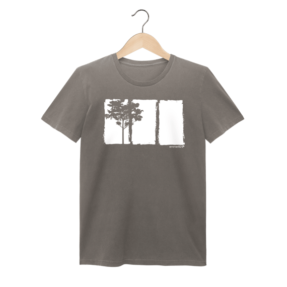 Camiseta Baby Long Estonada – coleção Identidade ECO VI / estampa branca