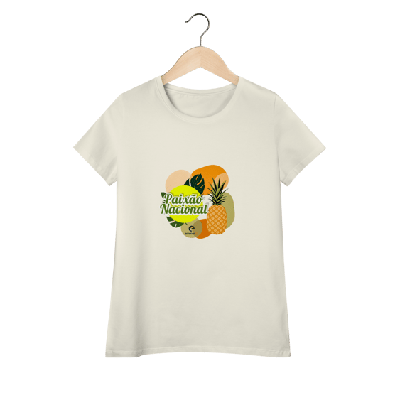 Camiseta baby long pima linha paixão nacional - abacaxi