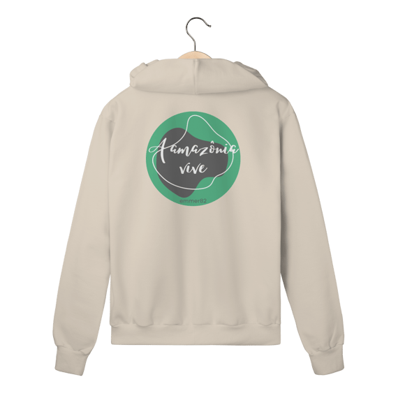 Moletom prime com zíper linha a Amazônia Vive