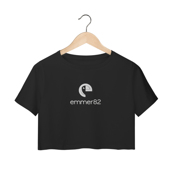 Camisa cropped linha new age II estampa branca