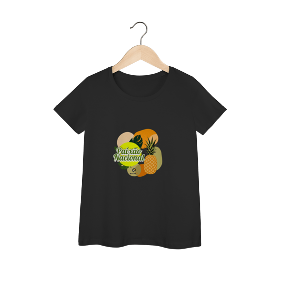 Camiseta baby long prime linha paixão nacional - abacaxi