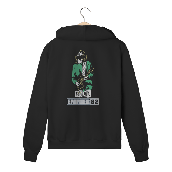 Streetwear moletom prime com zíper linha rock and roll