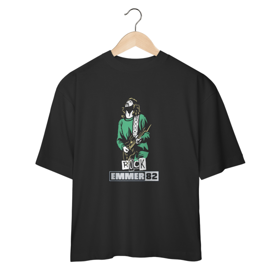 Streetwear camiseta oversized linha rock and roll