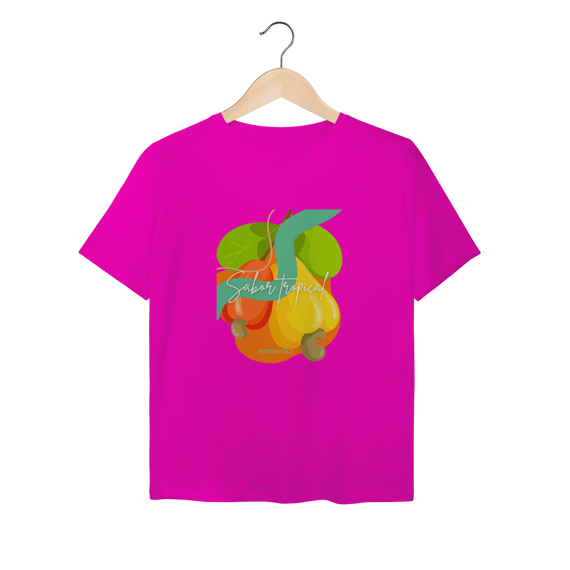 Camiseta baby long sport dry uv  linha “Caju – Sabor Tropical