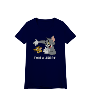 Nome do produto Baby Look Tom & Jerry com texto – Linha Quality