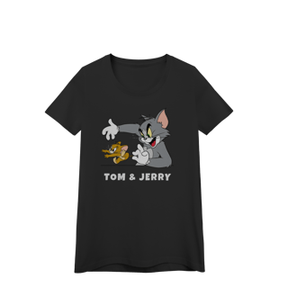 Nome do produto Baby Look Tom & Jerry com texto – Linha Quality