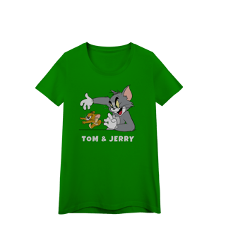 Nome do produto Baby Look Tom & Jerry com texto – Linha Quality