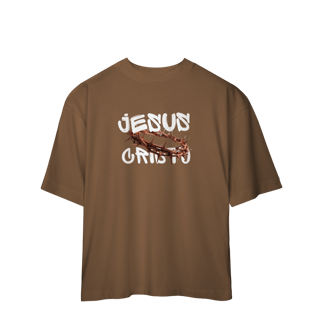 Camisetas Oversized-Jesus Cristo coroa