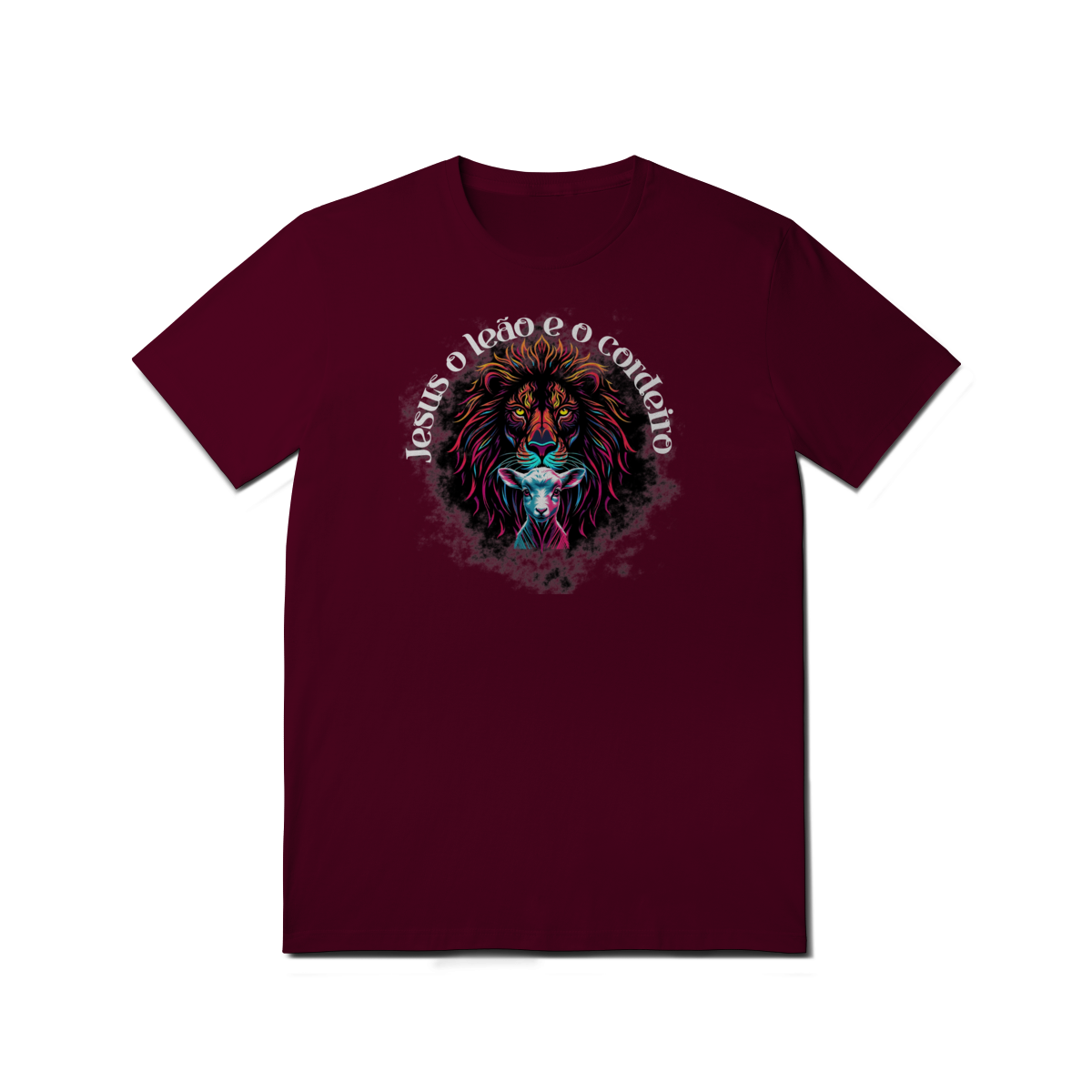 Nome do produto: Camiseta Quality-Leão e o Cordeiro Letra Branca