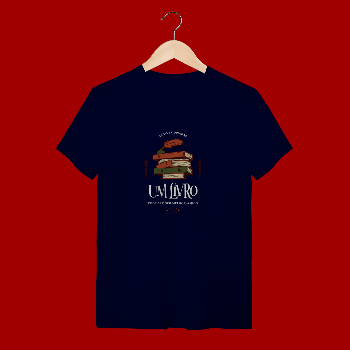 Nome do produto: Camiseta  “Se tiver dúvidas, um livro pode ser seu melhor amigo”