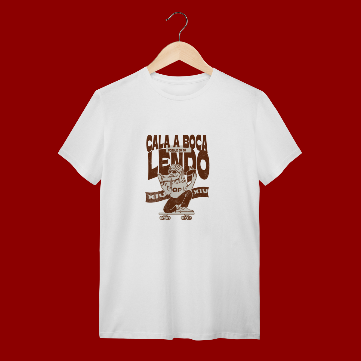 Nome do produto: T-SHIRT CALA A BOCA QUE EU ESTOU LENDO