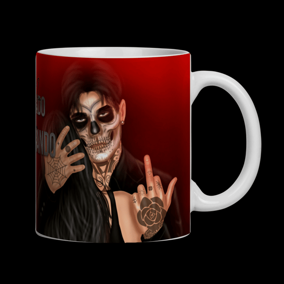 CANECA ILUSTRADA - KALAN E ARABELLA