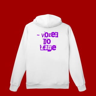 Nome do produto Moletom Canguru – “É verdade, as vozes me disseram” | “Vozes do Zane” (costas
