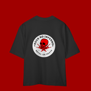 Nome do produto Camiseta Oversized – “Rock no Inferno, Eu Sou Sombria”