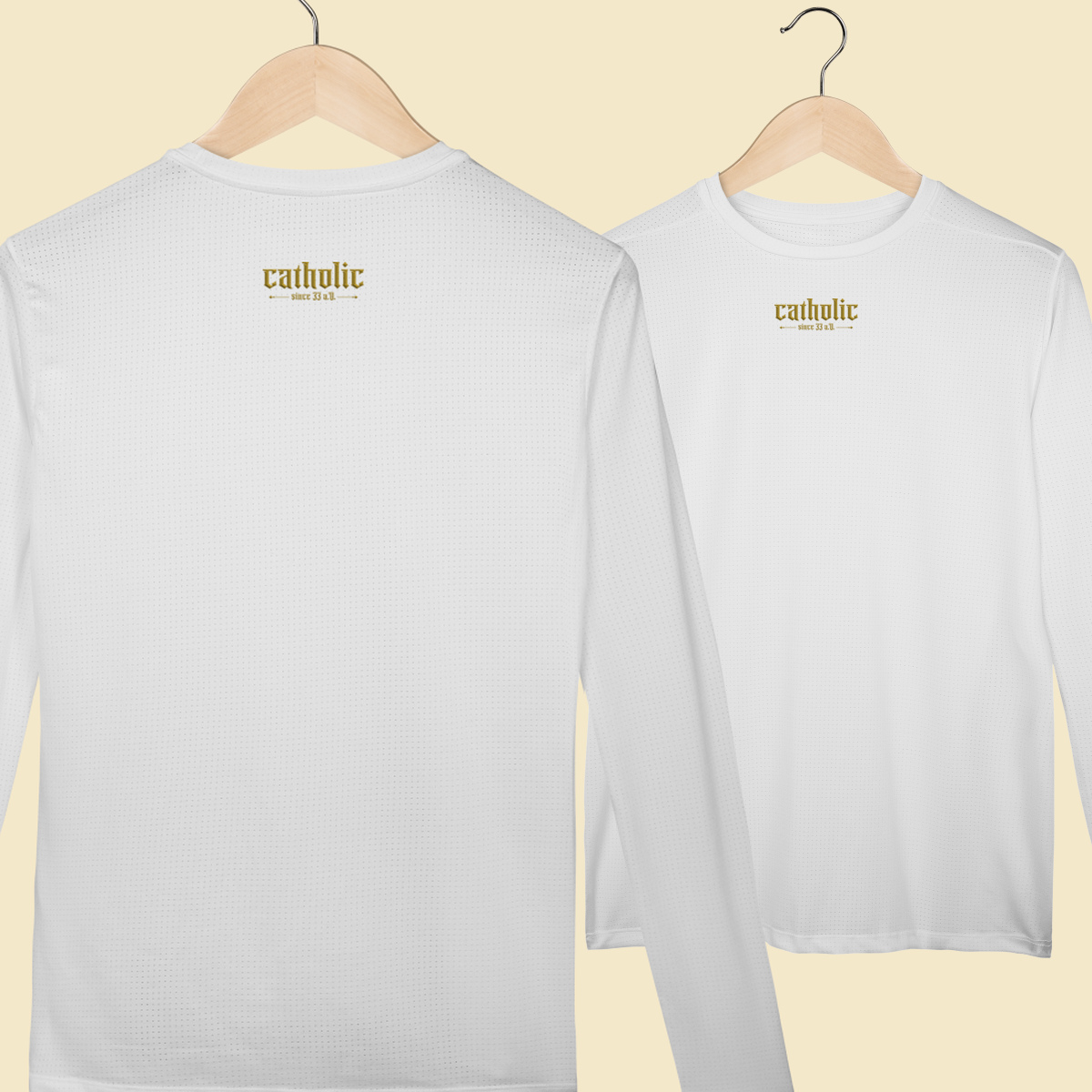 Camiseta Manga Longa Sport Dry UV Catholic Since 33 A.D