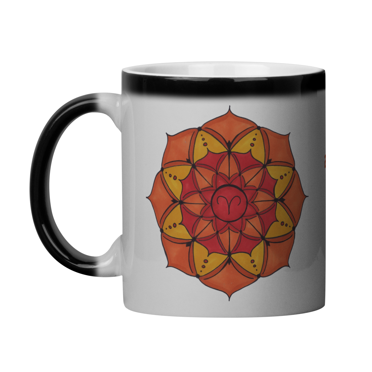 Nome do produto: Caneca Mágica Mandala Signo de Áries - \