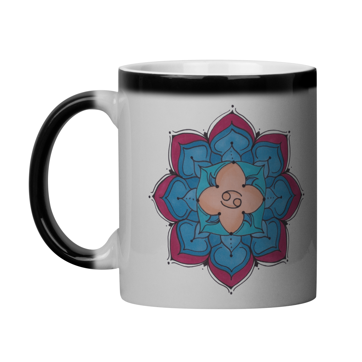 Nome do produto: Caneca Mágica Mandala Signo de Câncer - \