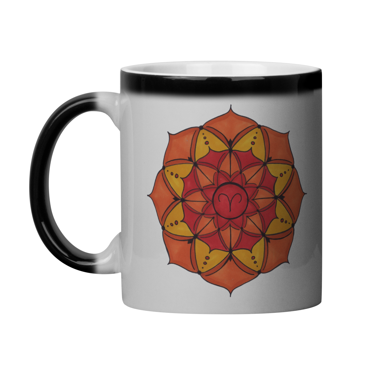 Nome do produto: Caneca Mágica Mandala Signo de Áries - \