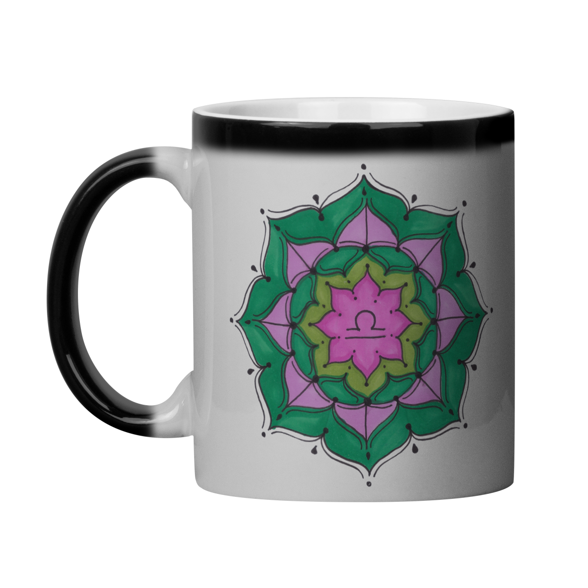 Nome do produto: Caneca Mágica Mandala Signo de Libra - \