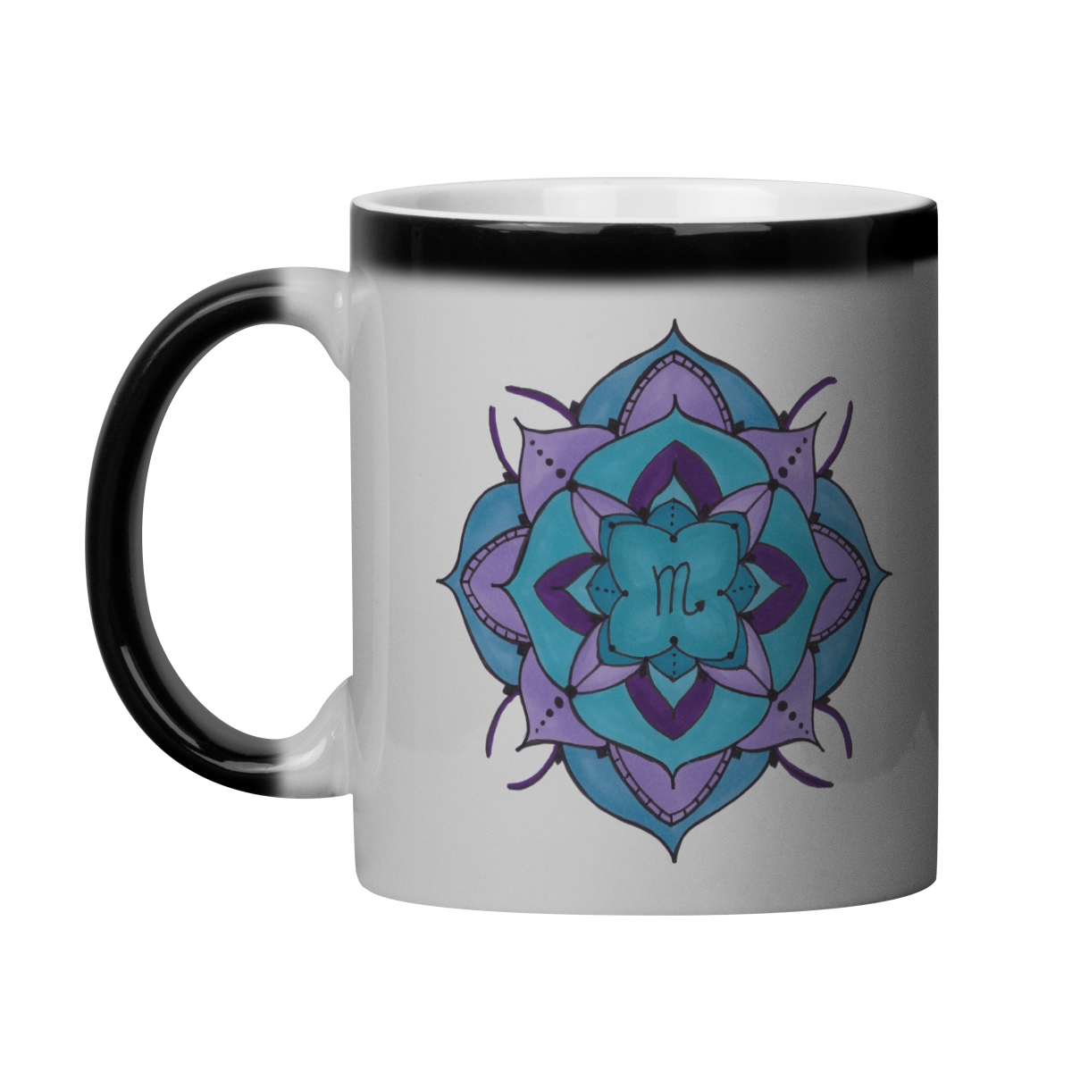 Nome do produto: Caneca Mágica Mandala Signo de Escorpião - \