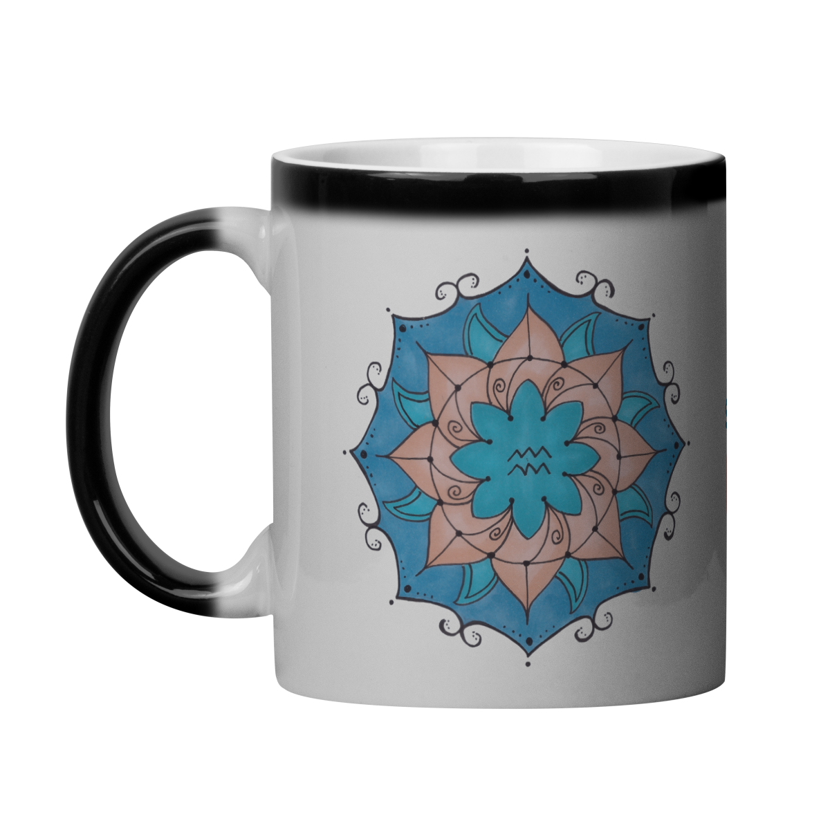 Nome do produto: Caneca Mágica Mandala Signo de Aquário - \