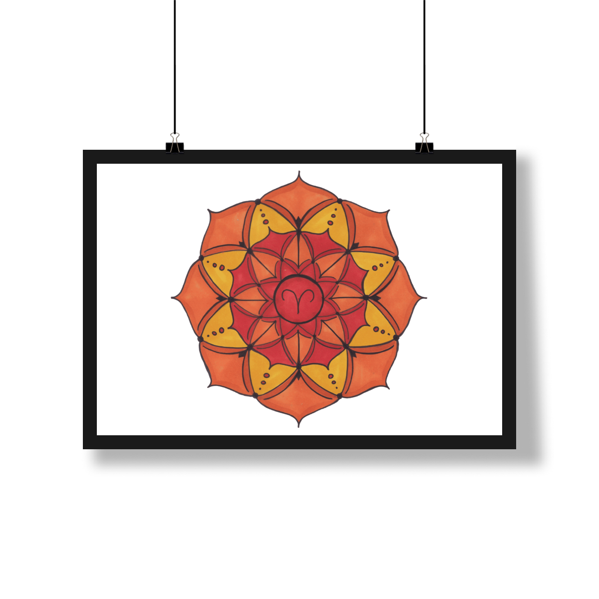 Nome do produto: Pôster Mandala Signo de Áries - Paisagem