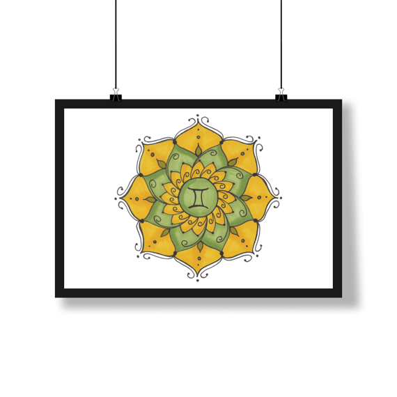 Pôster Mandala Signo de Gêmeos - Paisagem