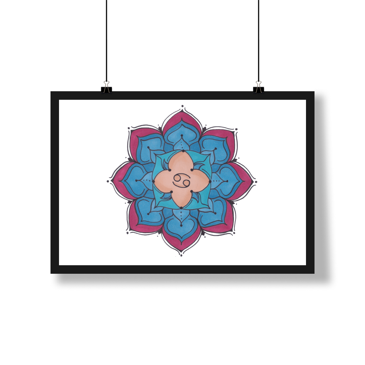 Nome do produto: Pôster Mandala Signo de Câncer - Paisagem