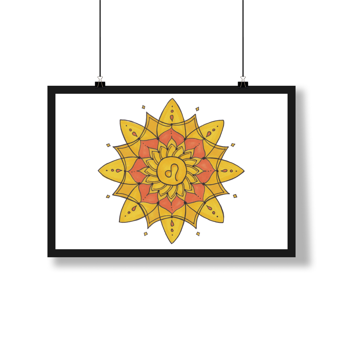Nome do produto: Pôster Mandala Signo de Leão - Paisagem