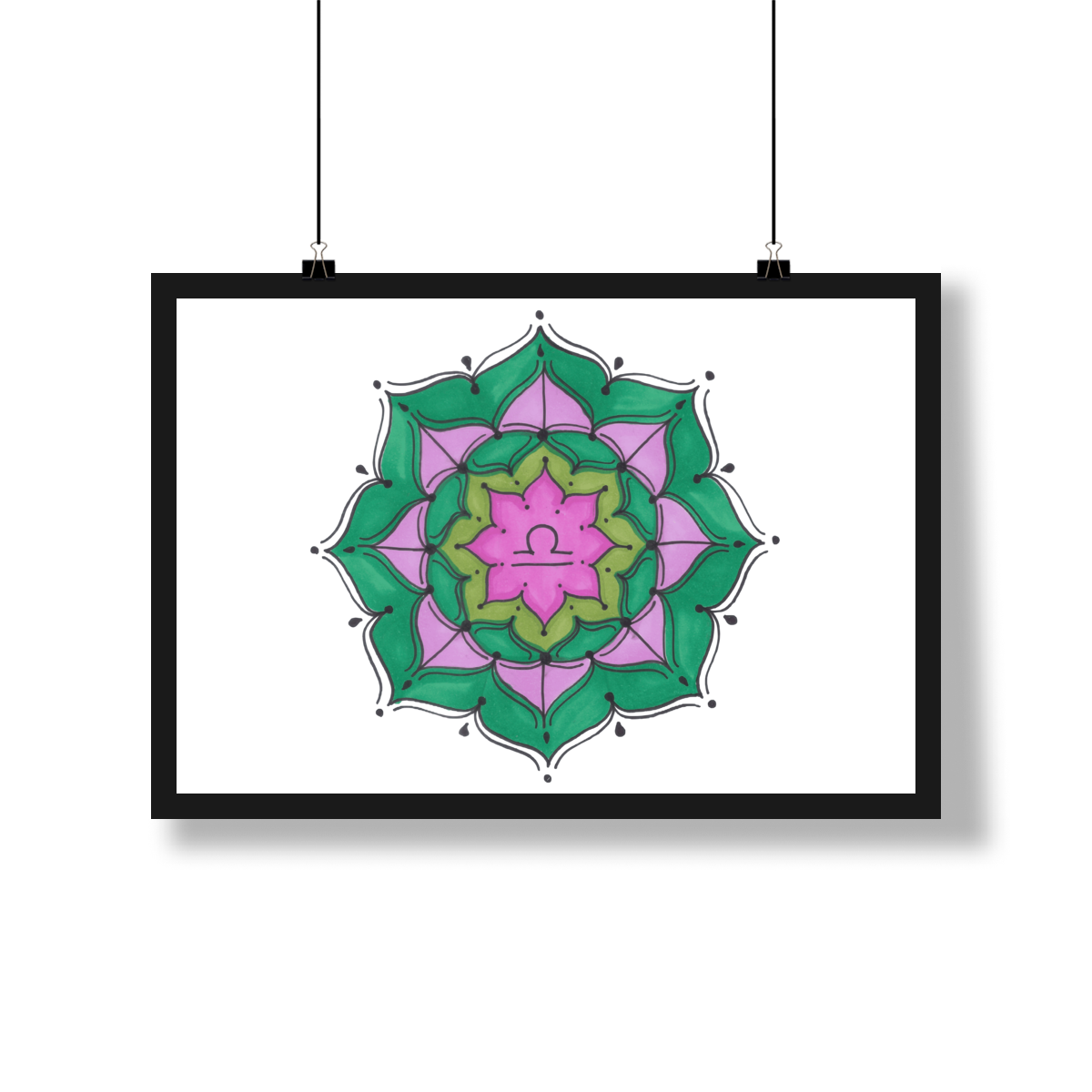 Nome do produto: Pôster Mandala Signo de Libra - Paisagem