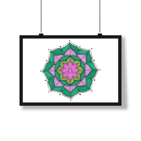 Pôster Mandala Signo de Libra - Paisagem