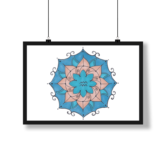 Pôster Mandala Signo de Aquário - Paisagem