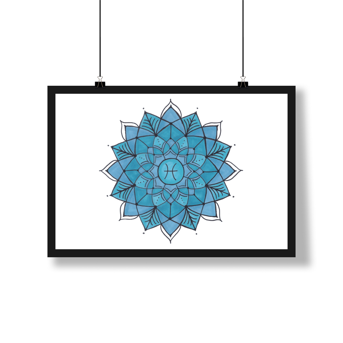 Nome do produto: Pôster Mandala Signo de Peixes - Paisagem