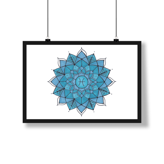 Pôster Mandala Signo de Peixes - Paisagem