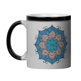 Nome do produto Caneca Mágica Mandala Signo de Aquário - 
