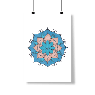 Nome do produto Pôster Mandala Signo de Aquário - Retrato