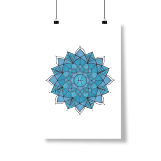 Nome do produto Pôster Mandala Signo de Peixes - Retrato