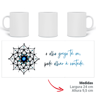 Nome do produto Caneca Mágica Mandala Olho Grego – Xô, Inveja! – O olho grego tá on, pode olhar à vontade