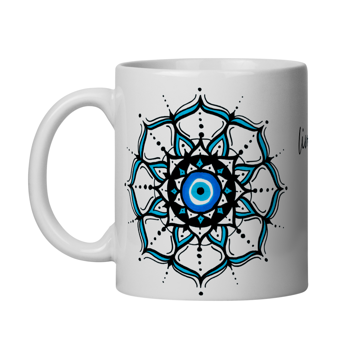 Nome do produto: Caneca Mandala Olho Grego – Círculo de Harmonia – Livrai-me do mau olhado, mal amado e do bem disfarçado