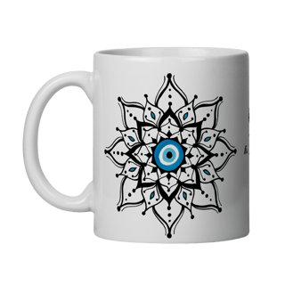 Caneca Mandala Olho Grego – Escudo da Intuição – Que volte em dobro a você tudo que a mim deseja