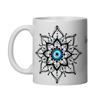 Nome do produto Caneca Mandala Olho Grego – Escudo da Intuição – Livrai-me do mau olhado, mal amado e do bem disfarçado