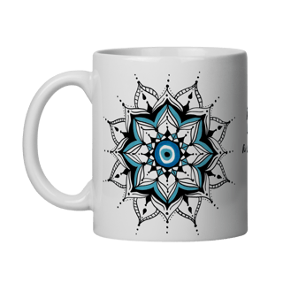 Caneca Mandala Olho Grego – Guardião Azul – Que volte em dobro a você tudo que a mim deseja