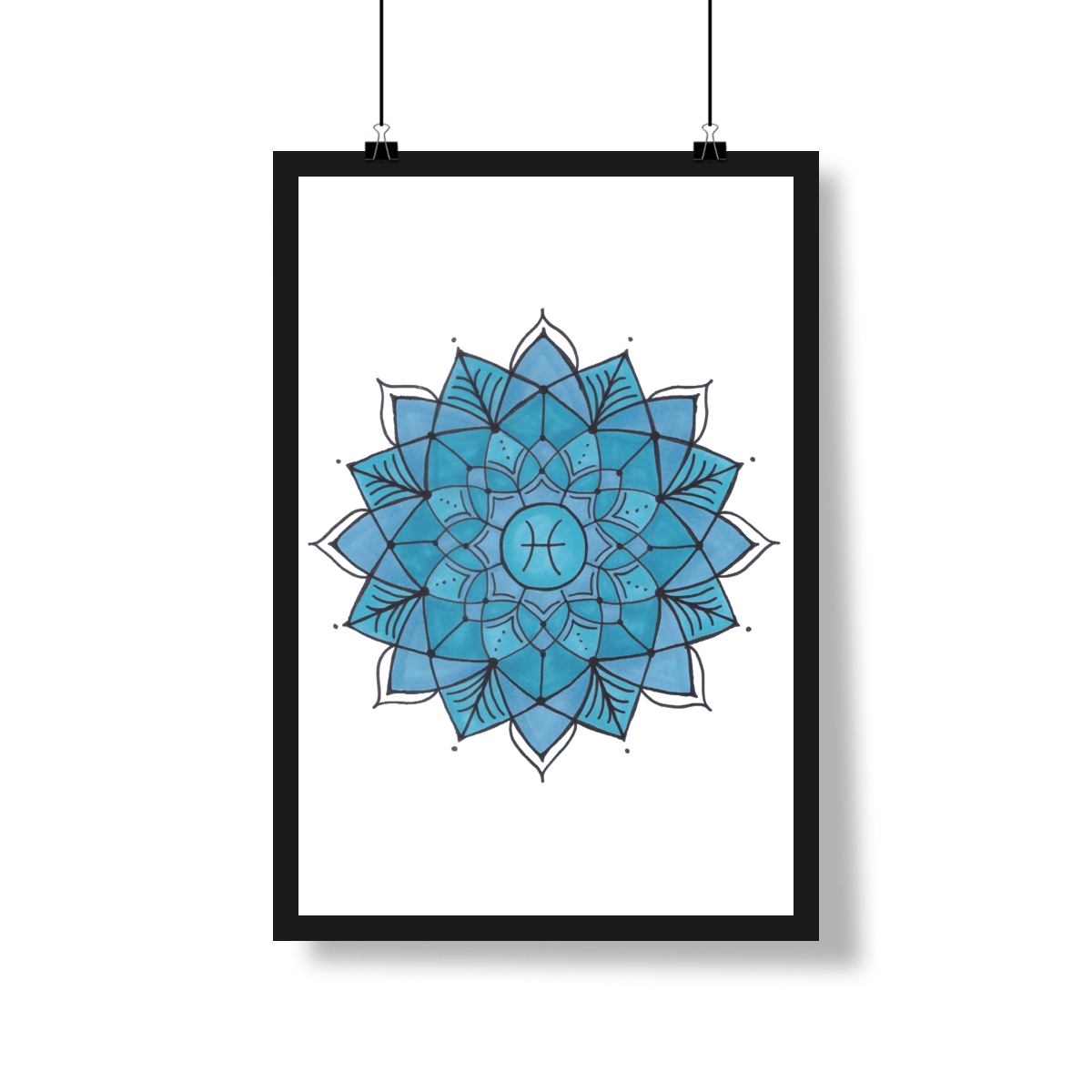 Nome do produto: Pôster Mandala Signo de Peixes - Retrato