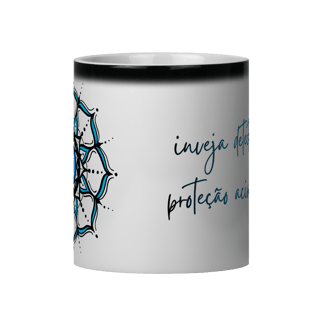 Nome do produto Caneca Mágica Mandala Olho Grego – Círculo de Harmonia – Inveja detectada, proteção acionada