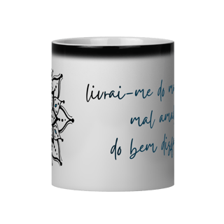 Nome do produto Caneca Mágica Mandala Olho Grego – Escudo da Intuição – Livrai-me do mau olhado, mal amado e do bem disfarçado