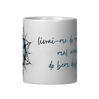 Nome do produto Caneca Mandala Olho Grego – Guardião Azul – Livrai-me do mau olhado, mal amado e do bem disfarçado